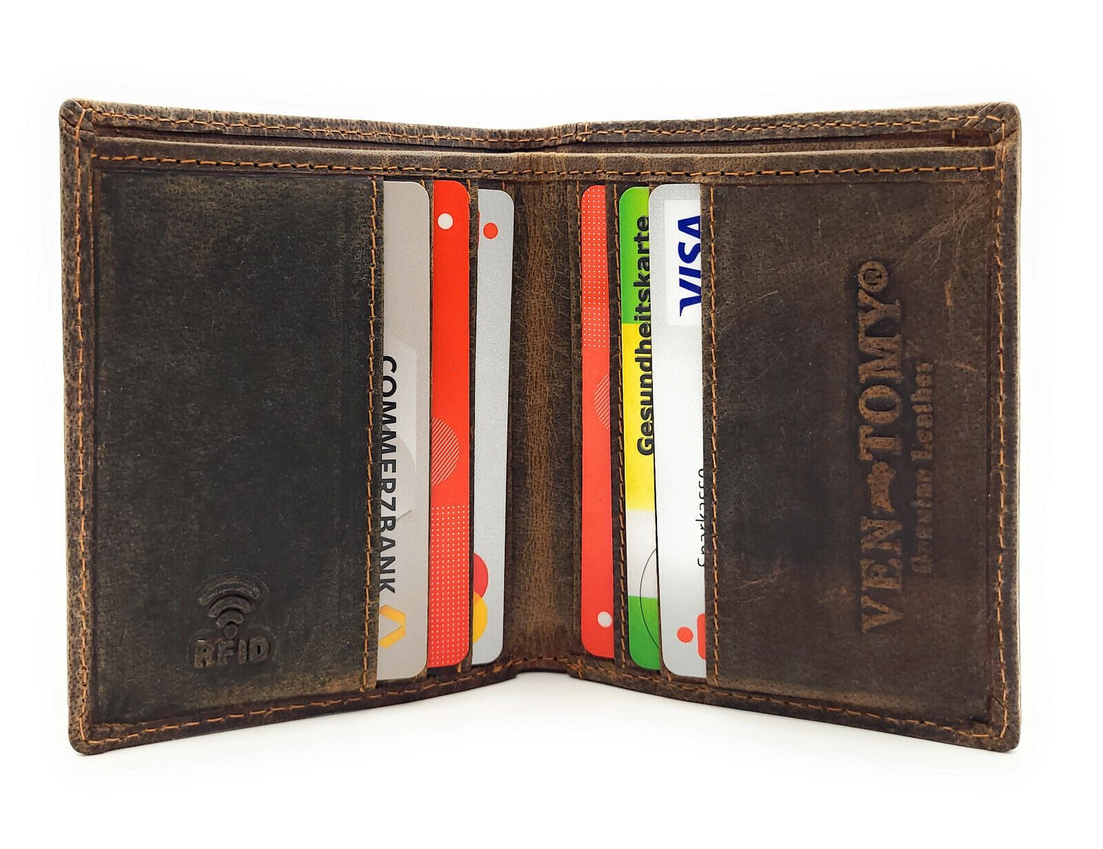 Ven Tomy Mini Geldbörse kleines echt Leder Portemonnaie, rustikal & robust, günstig online kaufen