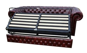 JVmoebel Chesterfield-Sofa Chesterfield 3 Sitzer mit Bettfunktion Sofa Couch 100% Leder Sofort, Made in Europe