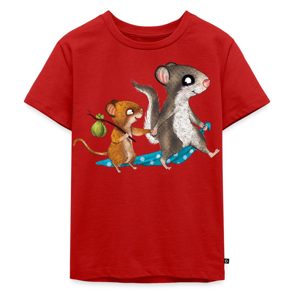 Spreadshirt T-Shirt Der Kleine Siebenschläfer Unterwegs Mit Maus Kinder Premium T-Shirt (1-tlg)