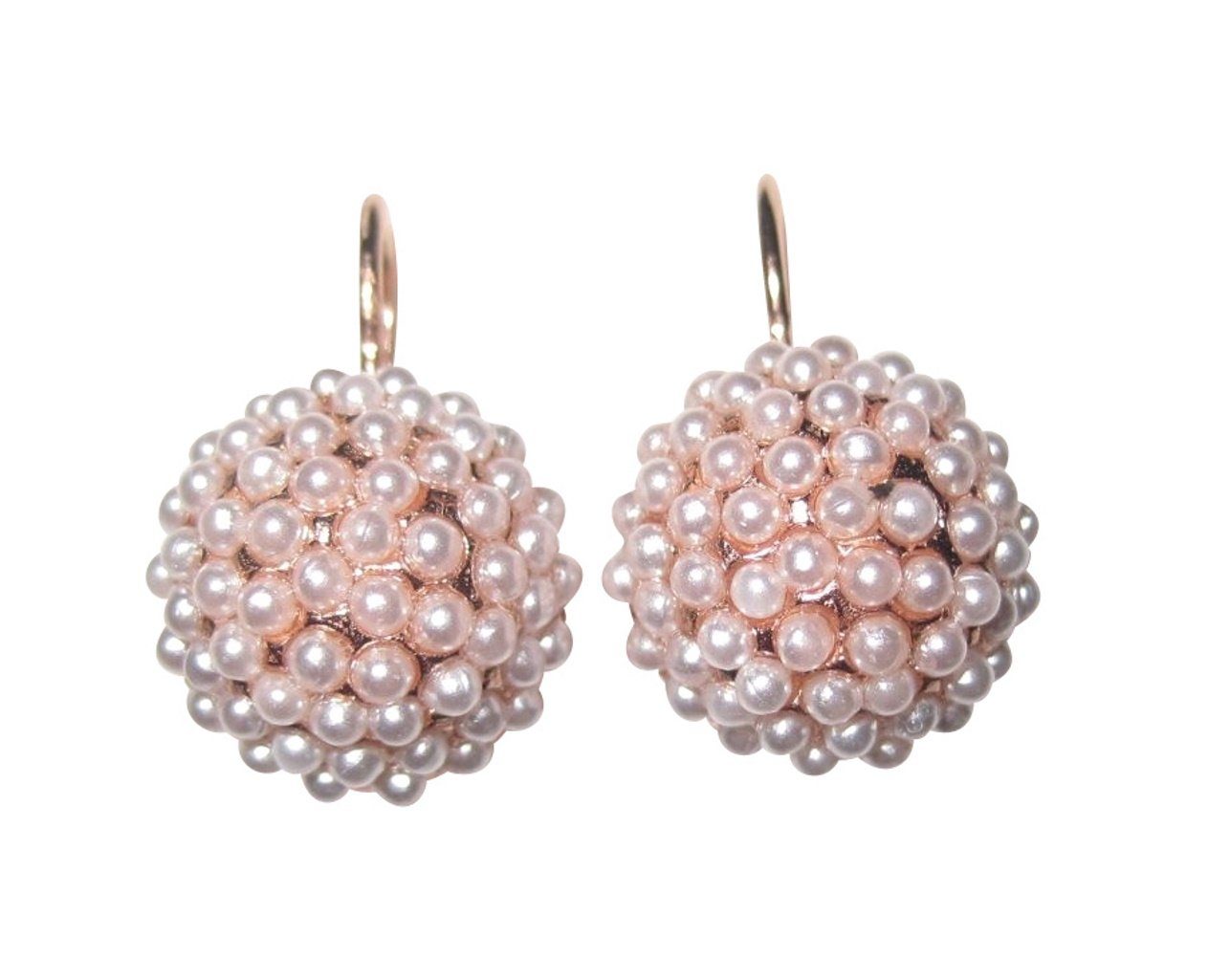 Mugello Серьги из бисера Volterra vergoldet klassisch und stilvoll Must-Have, made in Italy, Sterlingsilber mit 18K Rotvergoldung