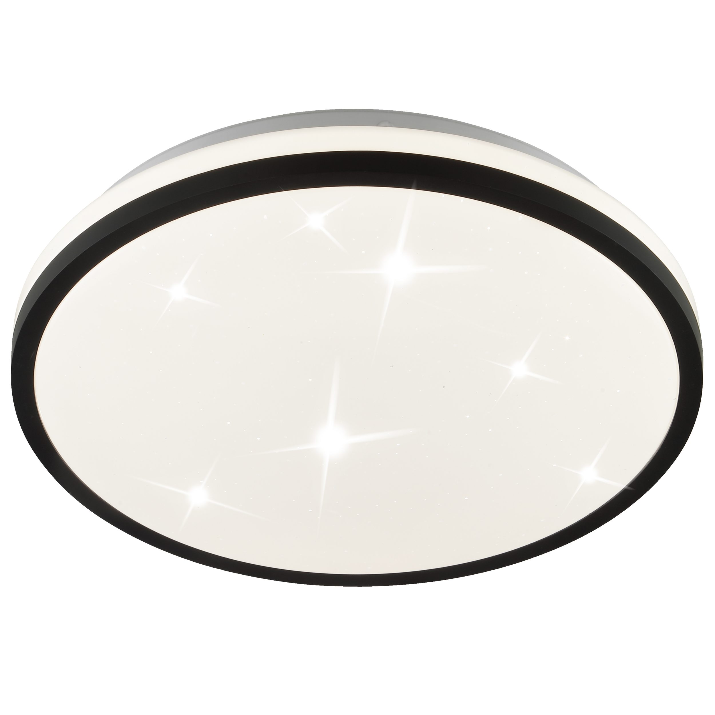 Lightbox Deckenleuchte, LED fest integriert, warmweiß - kaltweiß, Ø 28 cm, 1600 lm 2700-6500 K, Kunststoff Metall, schwarz weiß