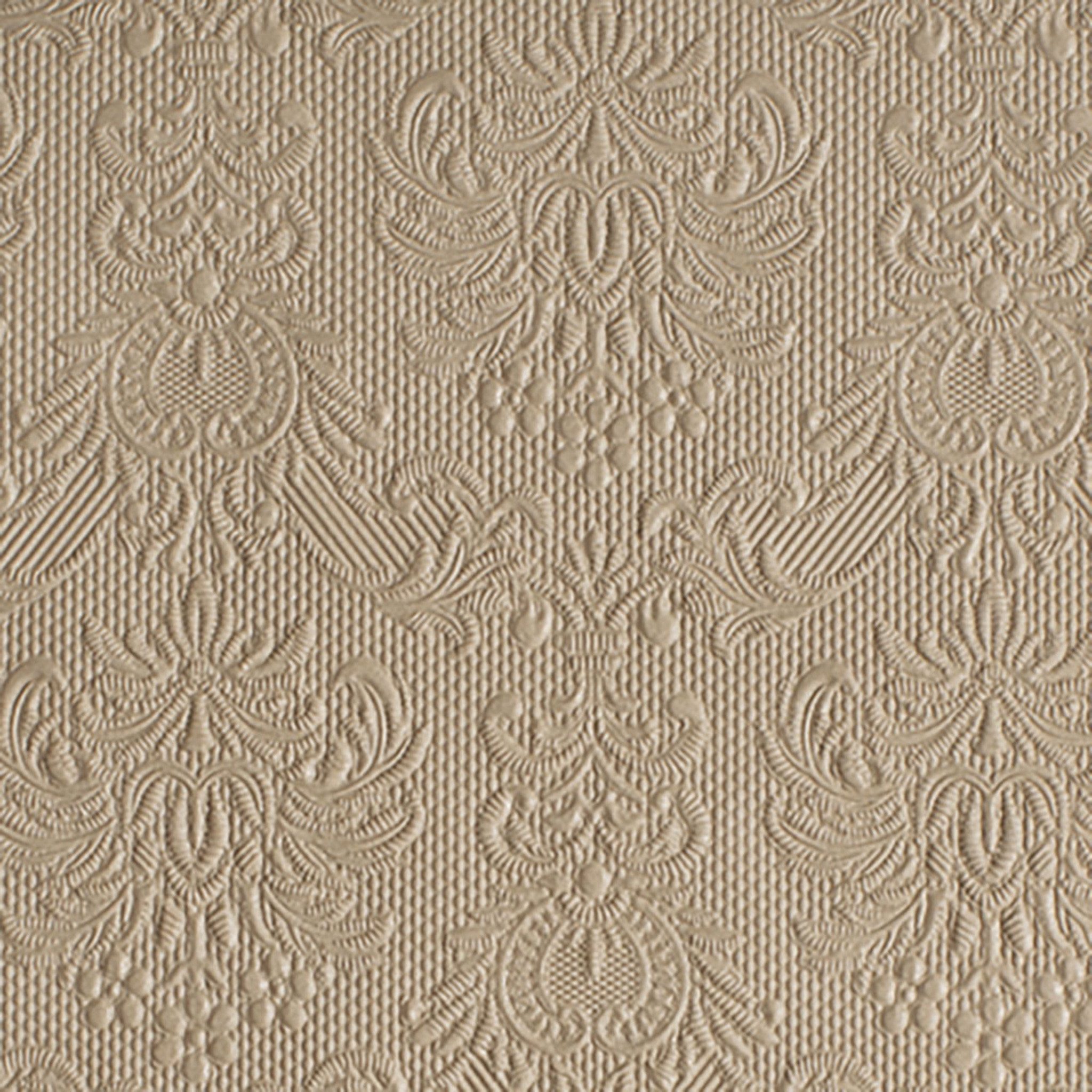 Ambiente Luxury Paper Products Papierserviette, Servietten Papier 25x25cm 3-lagig Elegance geprägt 15 Stück Taupe