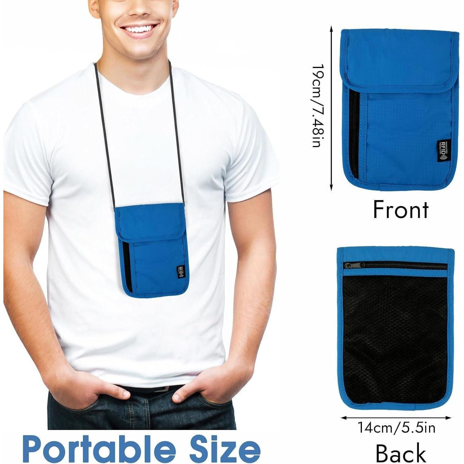 LuxusKollektion Brustbeutel Brustbeutel RFID Anti Diebstahl Unisex Wasserdicht Schwarz Blau