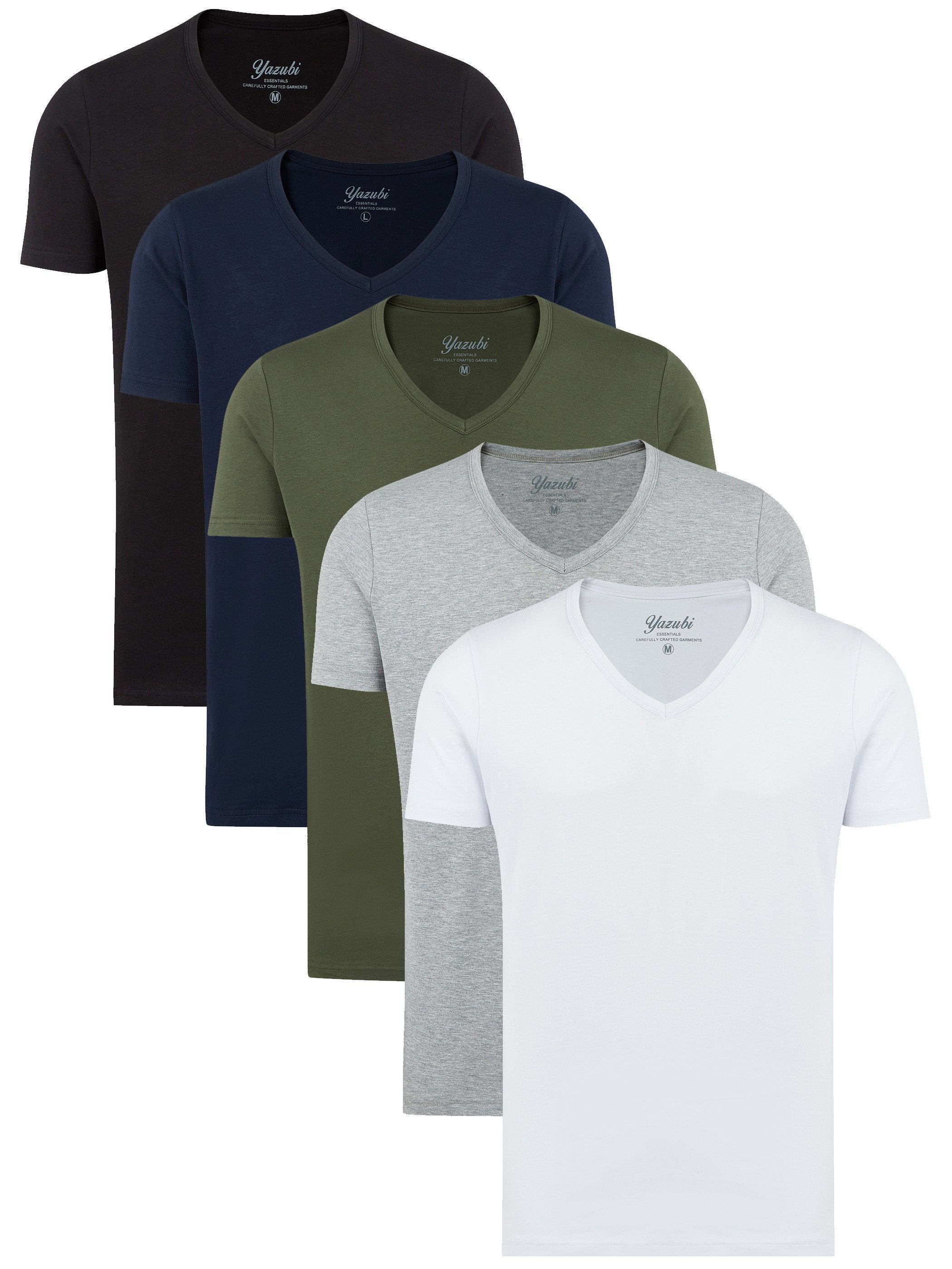 Shirt T-Shirt modisches mit 5er-Pack) Mythic T-shirt V-Ausschnitt (Mix1) bequemes Mix (Spar-Set, Yazubi