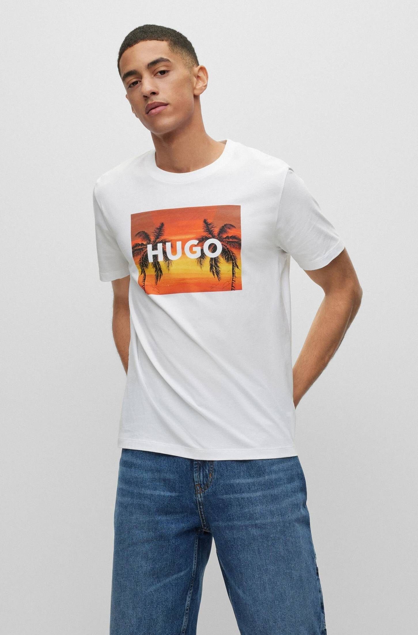 DULIVE_U232 (10) weiss HUGO Herren T-Shirt (1-tlg) T-Shirt