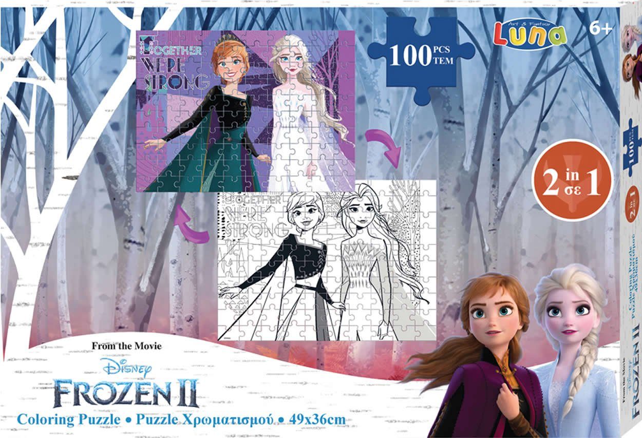 2 49x36 Malpuzzle Format 100-tlg. 2in1 Diakakis Puzzleteile Frozen Steckpuzzle cm,