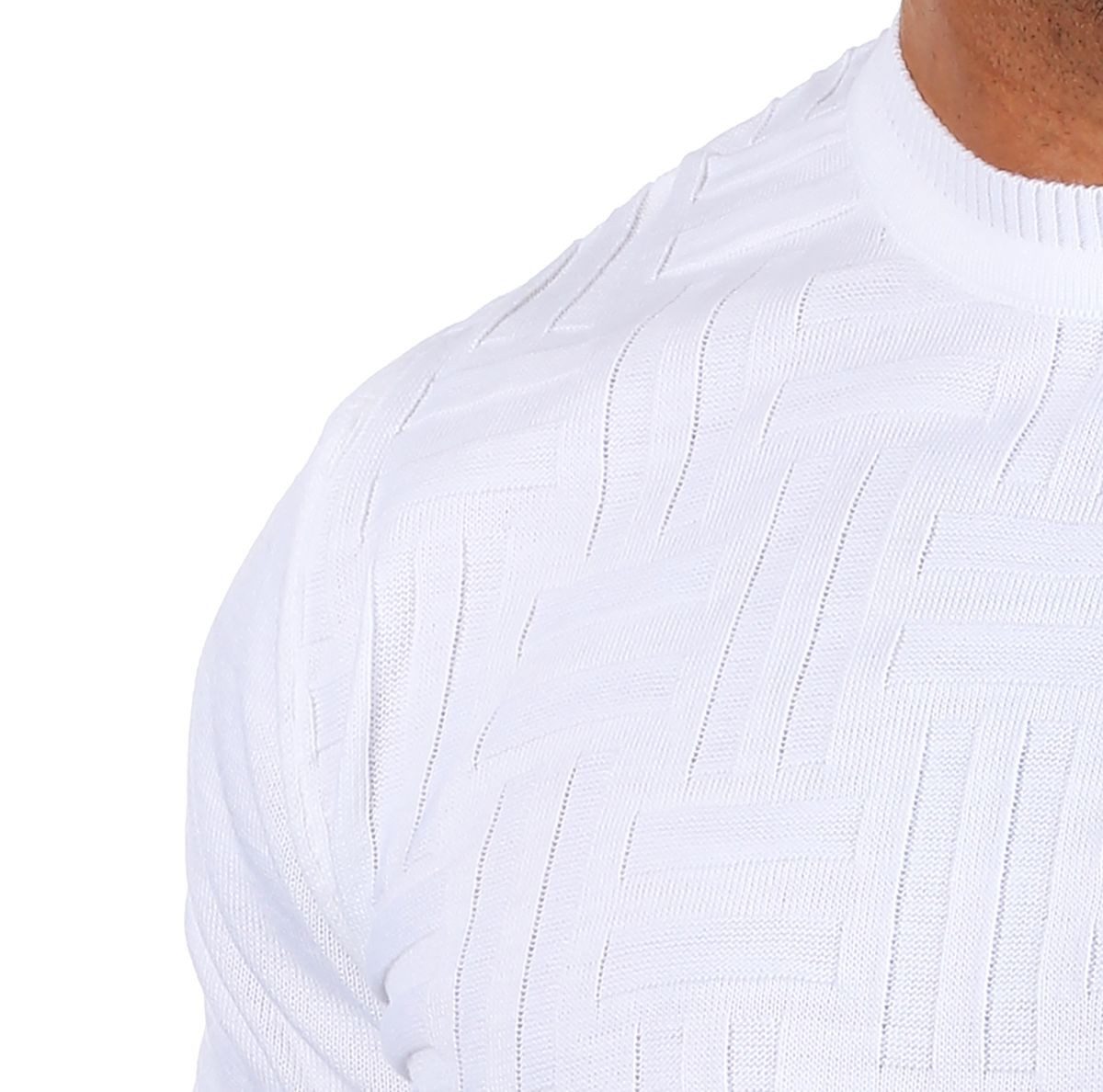 CARISMA Strickpullover Herren leichter Feinstrick einfarbig uni Strickmuster 7814