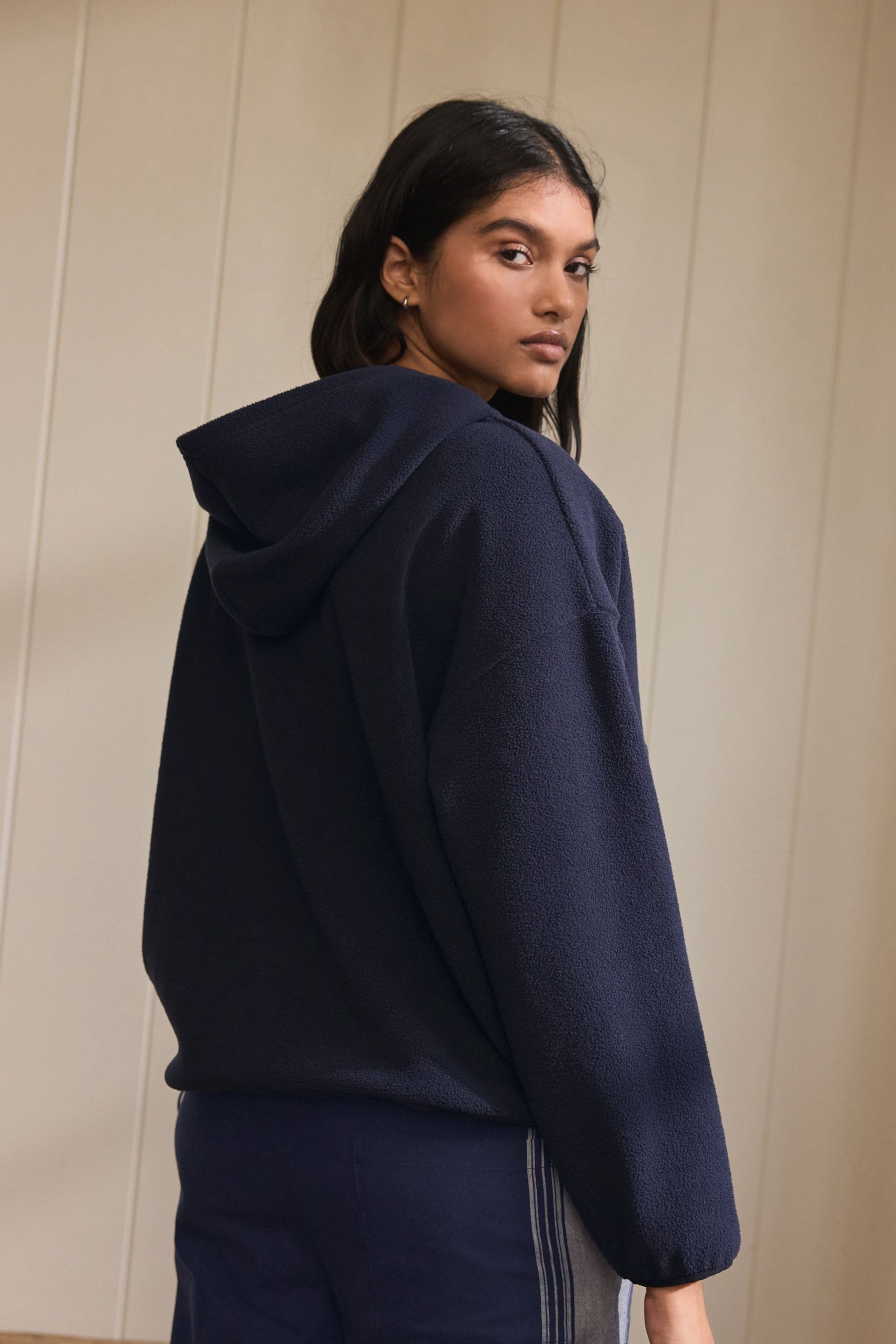 Next Fleecejacke Fleecet-Hoodie mit halben Reißverschluss günstig online kaufen