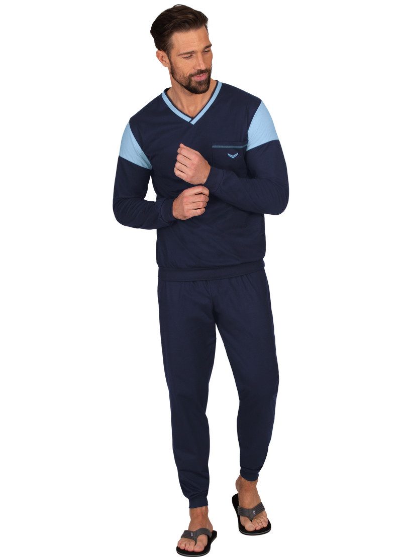 Trigema Schlafanzug TRIGEMA Schlafanzug in modischem Design (1 tlg)