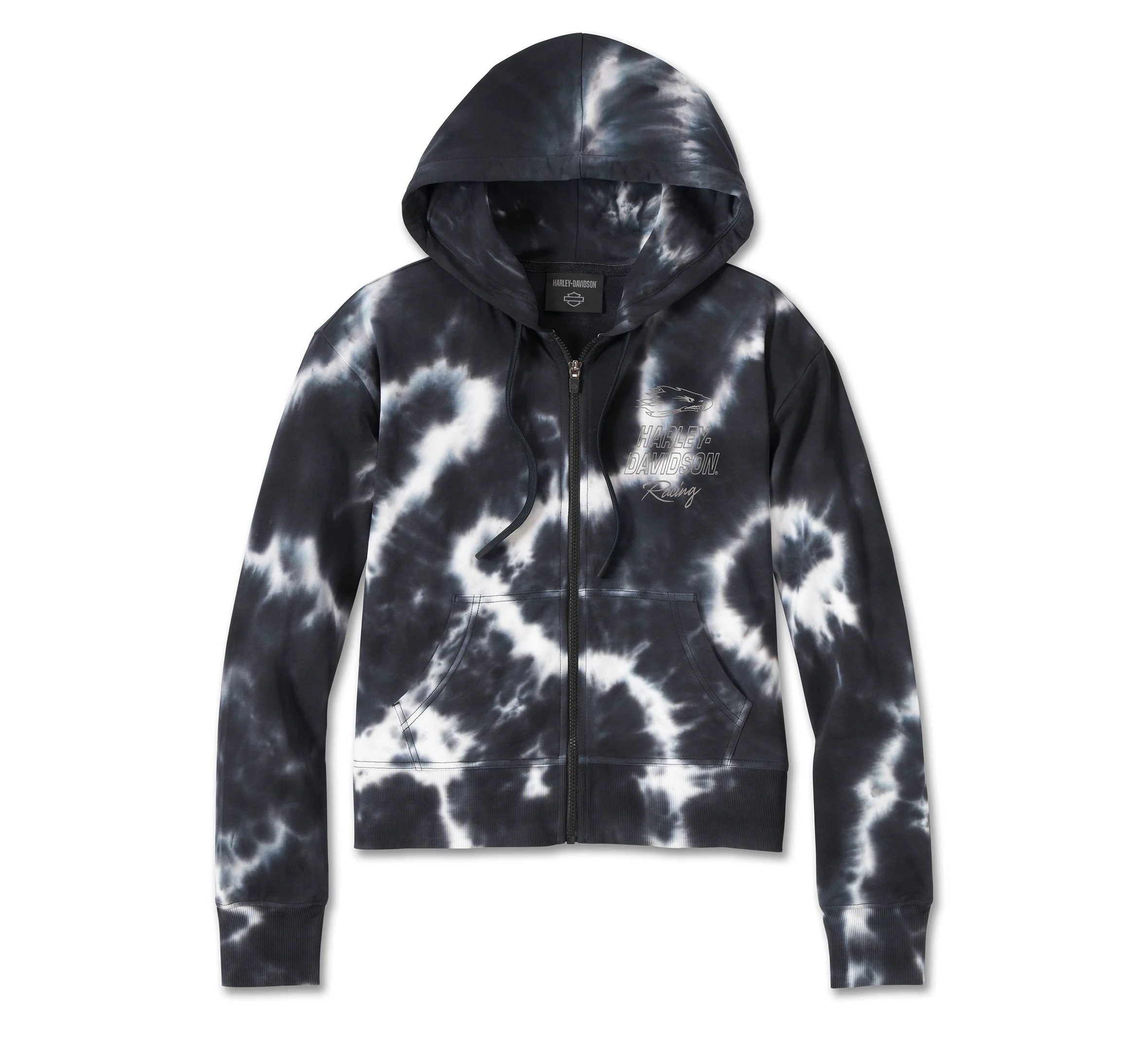 HARLEY-DAVIDSON Kapuzensweatshirt Damen Bar & Shield Tie Dye Hoodie Biker Sweatshirtjacke Sweatjacke