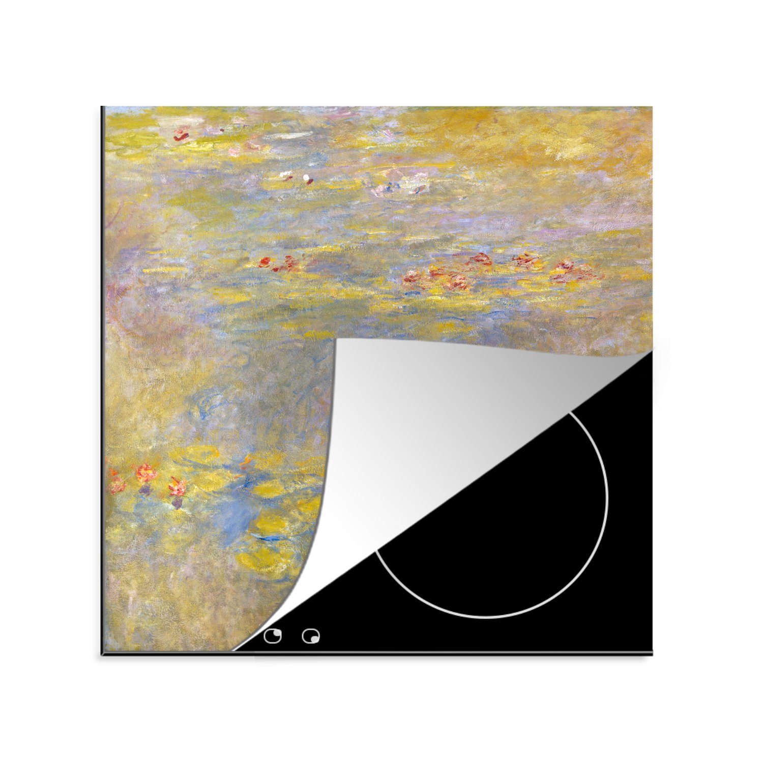 MuchoWow Herdblende-/Abdeckplatte Seerosen - Claude Monet, Vinyl, (1 tlg), 78x78 cm, Ceranfeldabdeckung, Arbeitsplatte für küche | Herdabdeckplatten