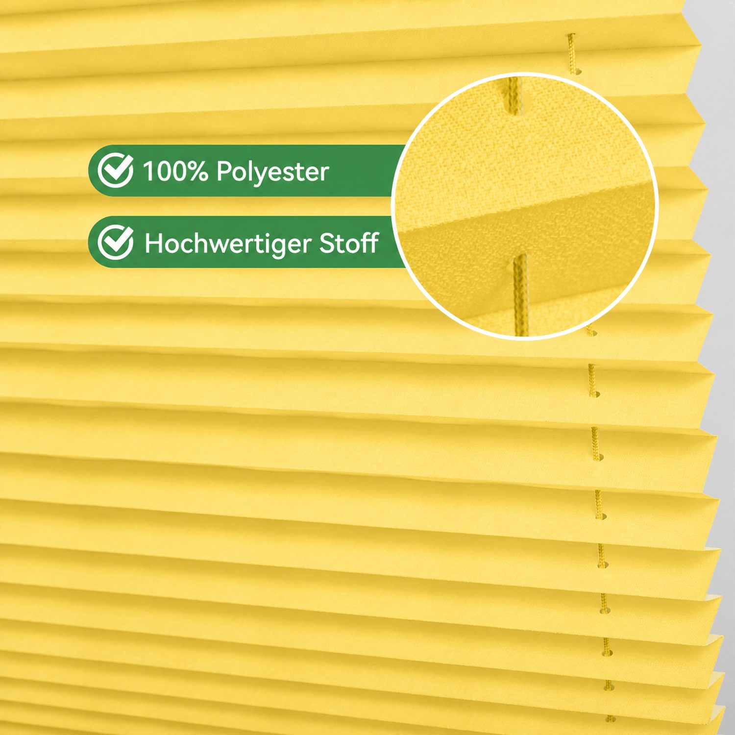 OUBO Plissee Faltrollo Ohne Bohren, Lichtschutz, Klemmträger,Easyfix, Lichtschutz, verspannt, Klemmfix, Jalousie für Fenster & Tür – Bild 2 von 5