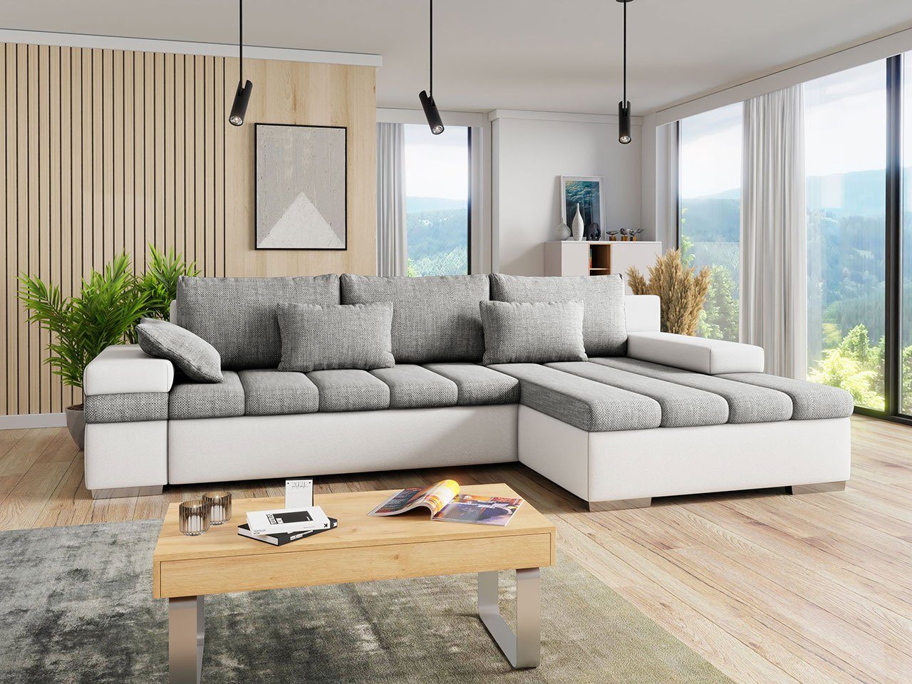 mit Bangkok, Couch MIRJAN24 Bettkasten Eckcouch, Ecksofa L-Form und Moderne Schlaffunktion,