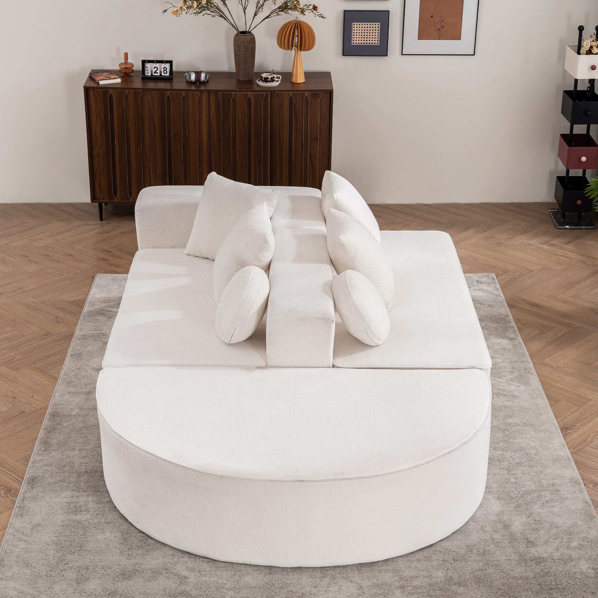 STILVORA Sofa mit Kissen&Armlehnen,Polstermöbel Relaxsofa aus Chenille,knochenlos, Ohne Montage, komfortables Chenille-Wolkensofa 1 Teile, mit Relaxfunktion