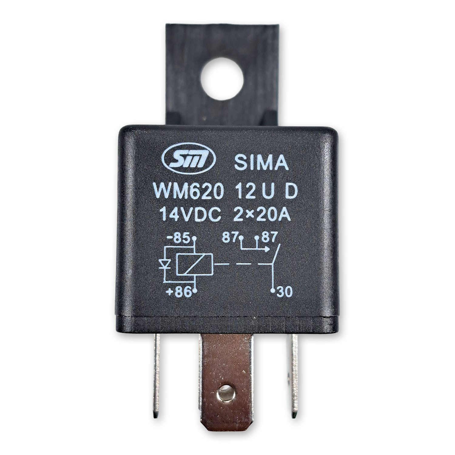 Impulse Innovation Kfz-Relais Maxi Relais, 5-polig, Doppelschließer (NO), 12V, 2x20A, mit Diode