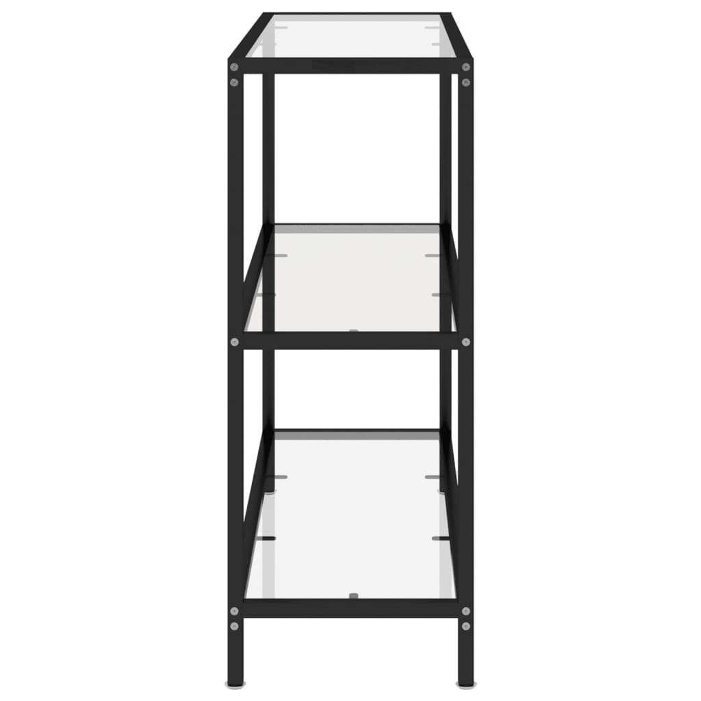 und 1-tlg. Bücherregal Regal cm Transparent Schwarz Transparent Glas, 100x36x90 Gehärtetes vidaXL