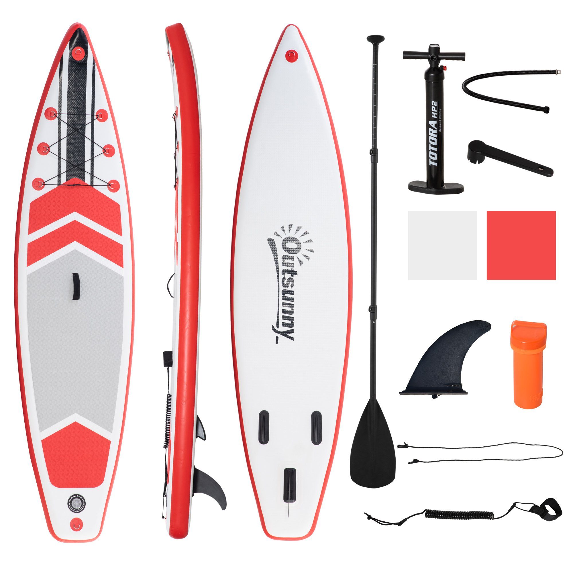 Outsunny SUP-Board Surfboard, 1 Paddel, Aluminium Wasser Paddel ohne aus leichtem (Set, Verstellbares Plattform), 1 Longboard, tlg., x schwimmende