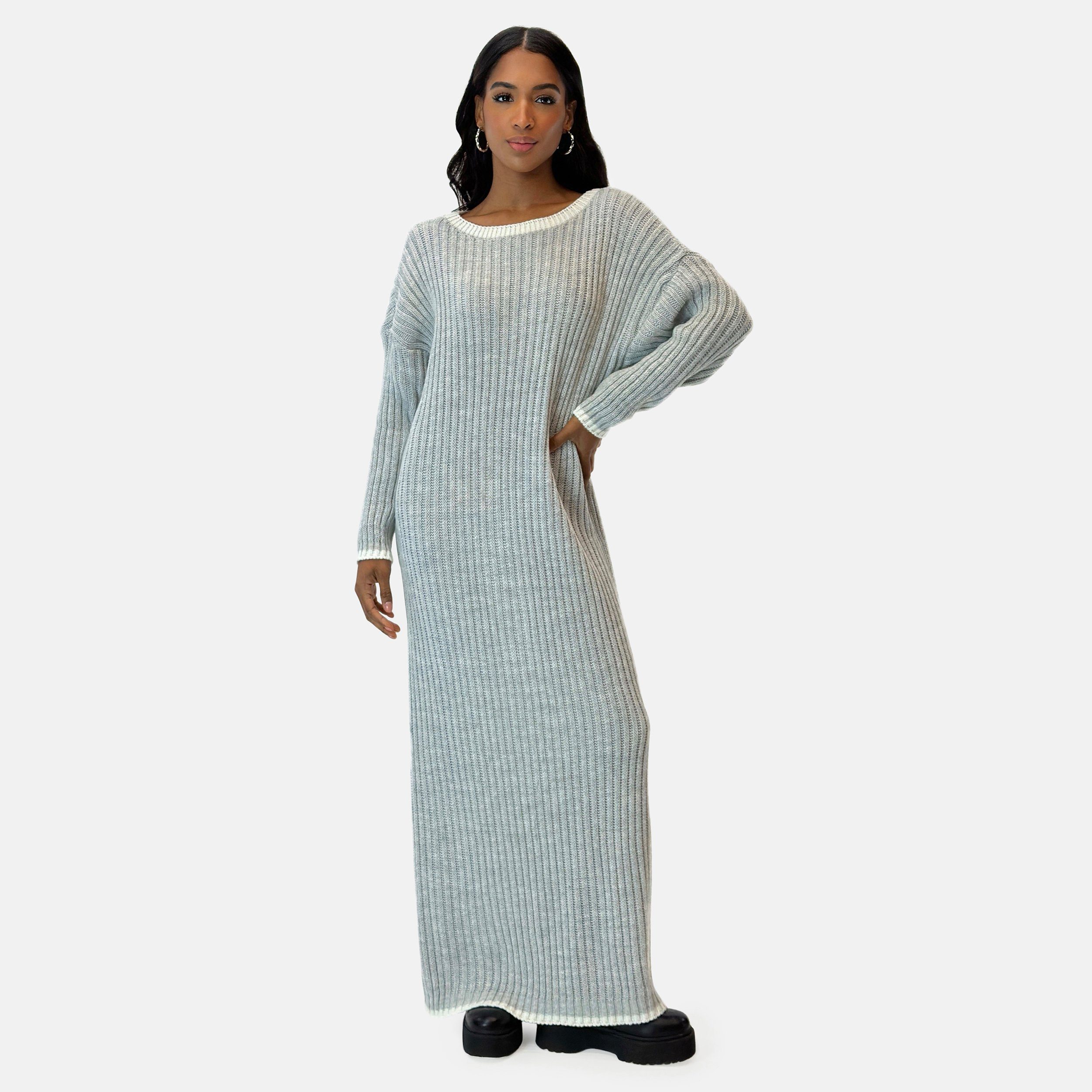 Elara Strickkleid Elara Damen Langes Strickkleid günstig online kaufen
