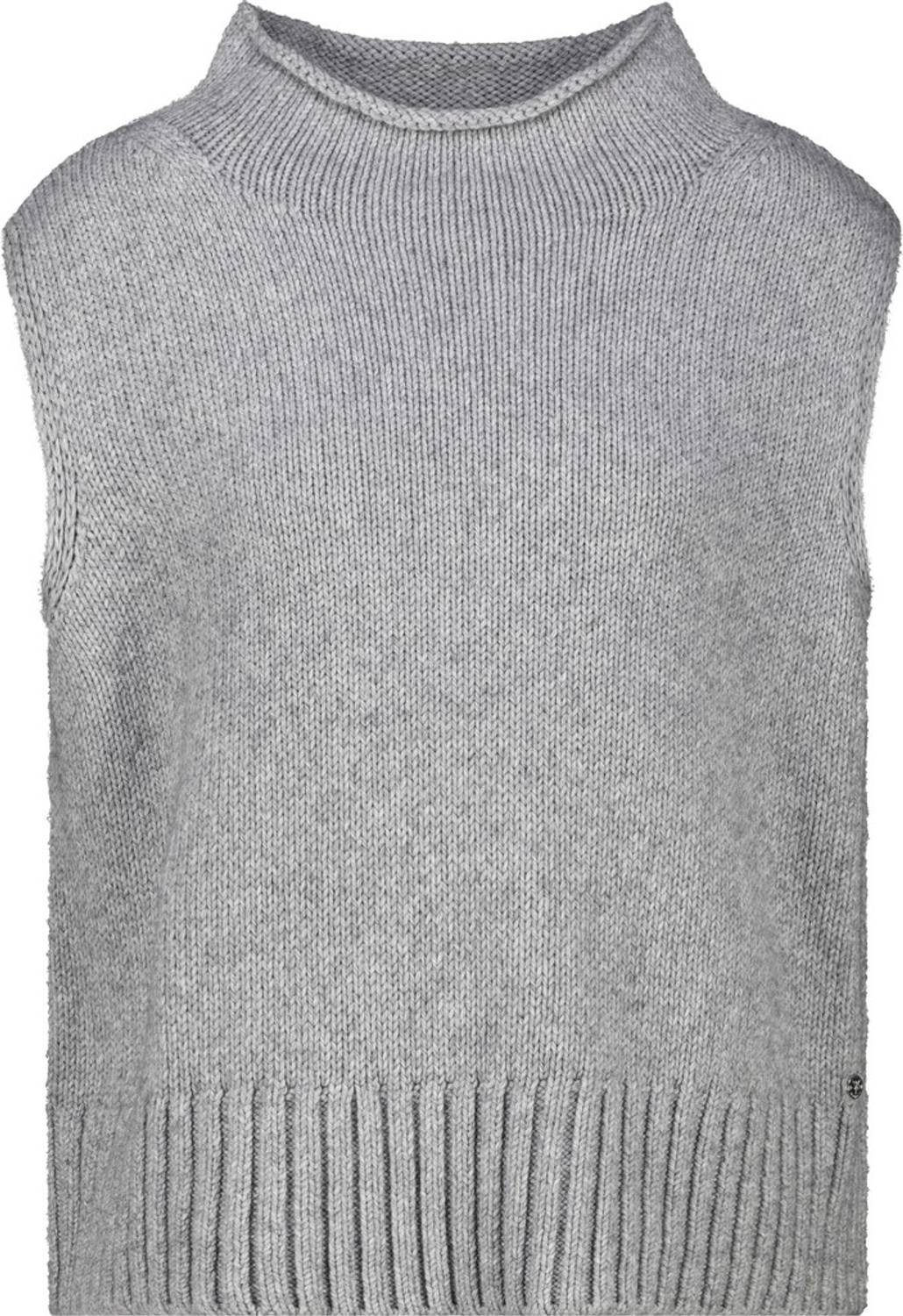 Monari Rundhalspullover 809977 Weicher Strick-Pullunder mit Stehkragen und breitem Rippbund