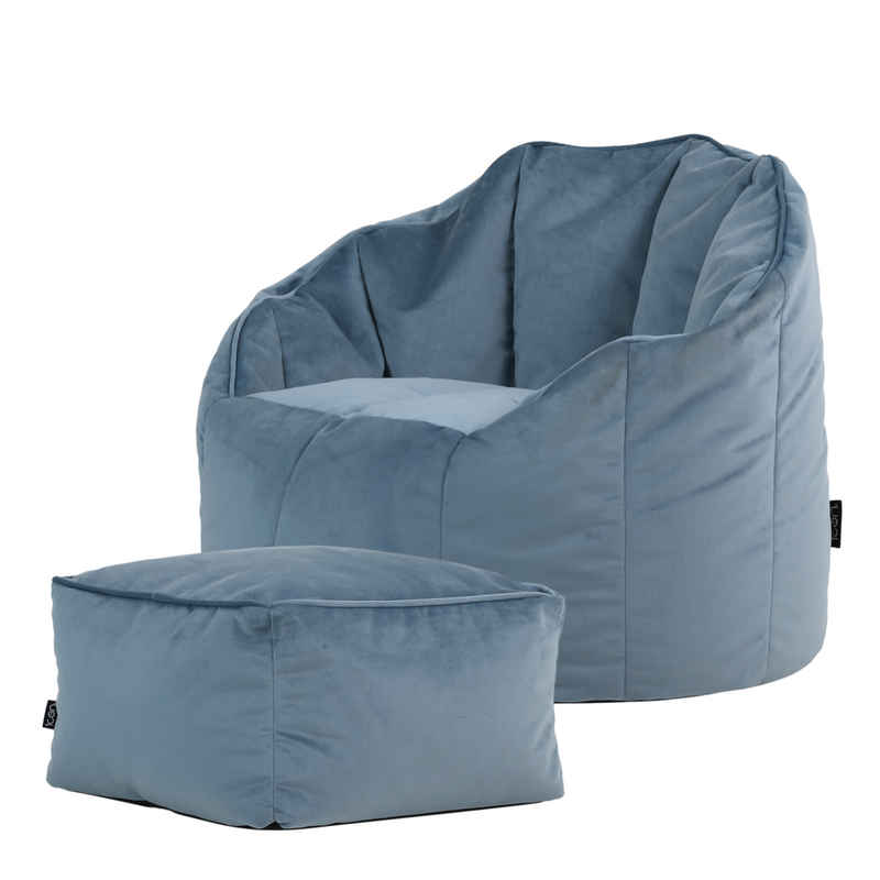 icon Sitzsack Sitzsack Sessel aus Plüschsamt „Sirena“ mit Sitzpouf