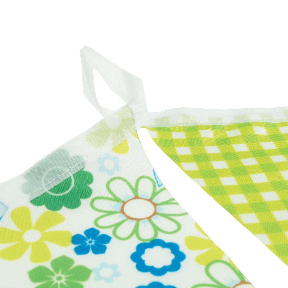 Goodymax Hängedekoration Wimpelkette Polyester Stoff mit Muster / Blumen Streifen Punkte, 12 Wimpel á 14 x 20 cm