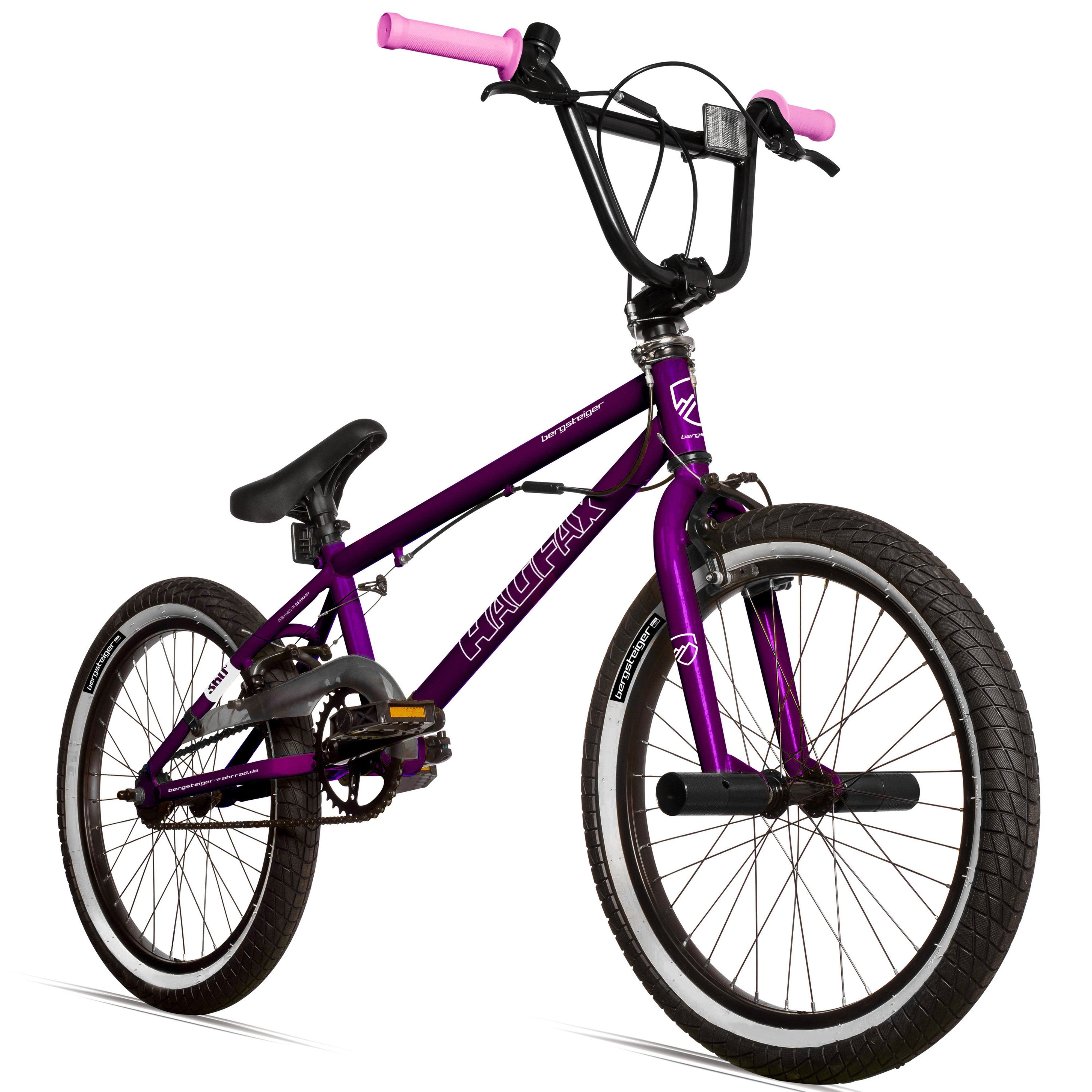 bergsteiger BMX-Rad Halifax 20 Zoll BMX, Fatbike, 360° Rotor-System, Freestyle, 1 Gang violett