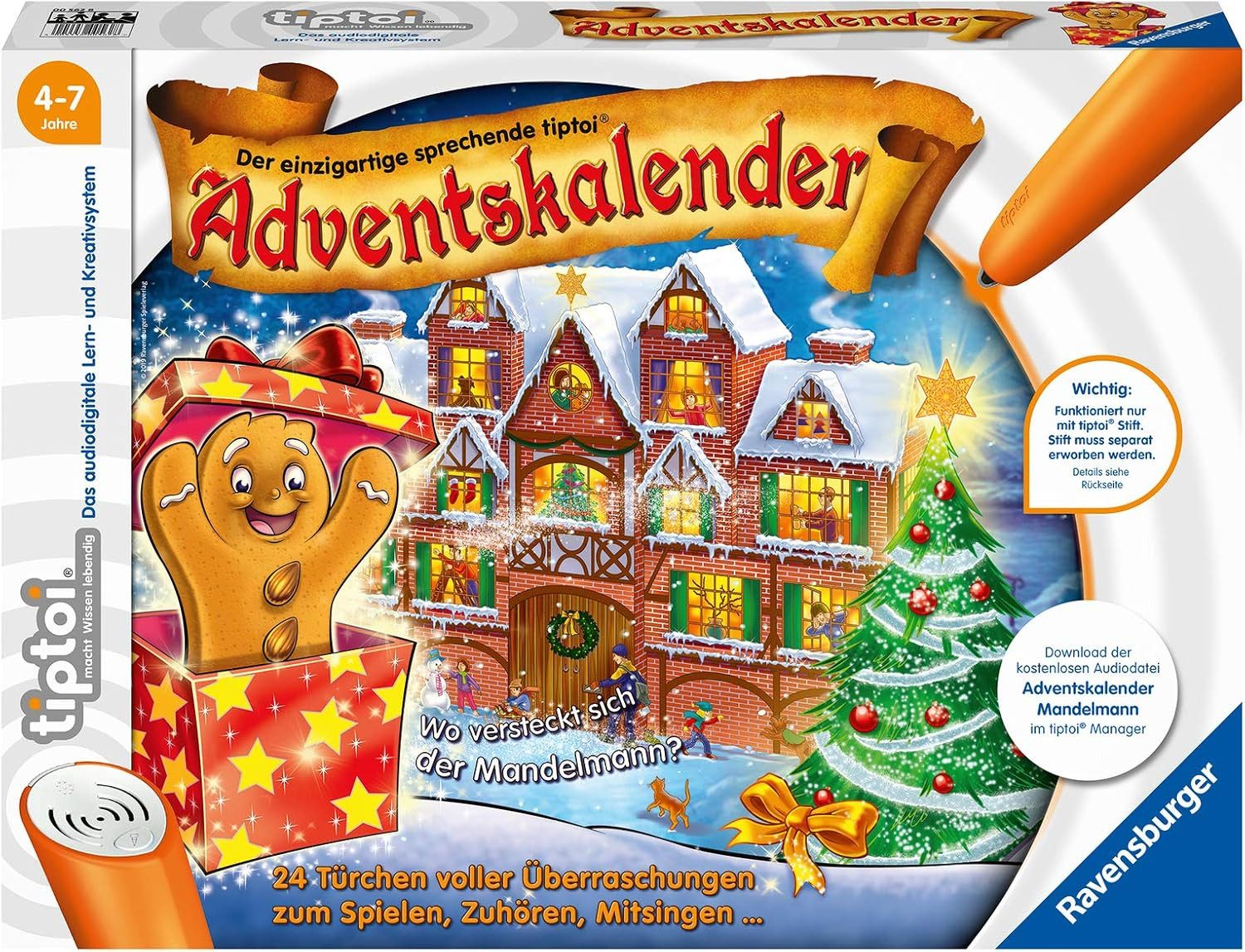 Ravensburger Spielzeug-Adventskalender tiptoi Adventskalender Mandelmann 81207