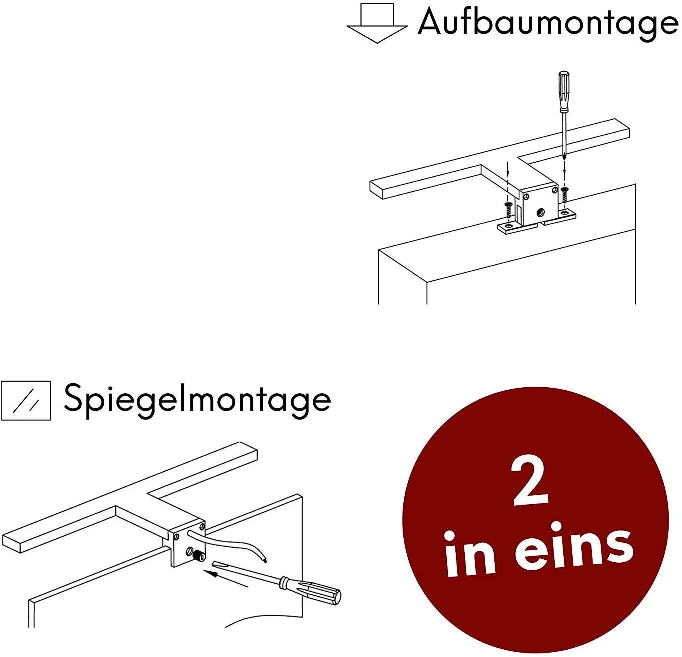 tageslichtweiss warmweiss kalb neutralweiß Spiegelleuchte Badleuchte LED 300mm, 230V Badlampe / neutralweiss neutralweiss Spiegellampe