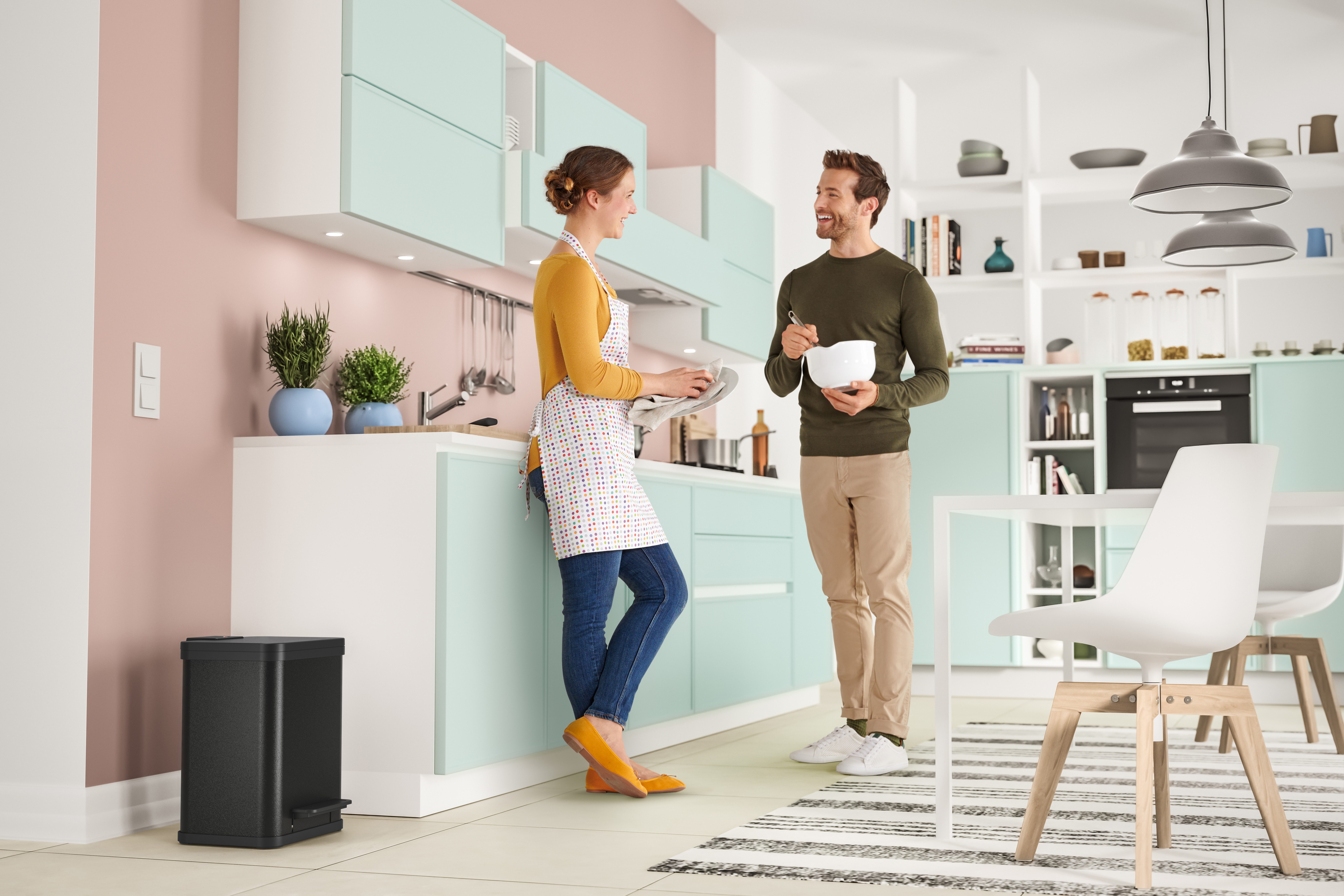 Hailo Mülleimer Öko duo Plus M, 18 l, Stahlblech o. Edelstahl, Kunststoff Inneneimer, Made in Germany