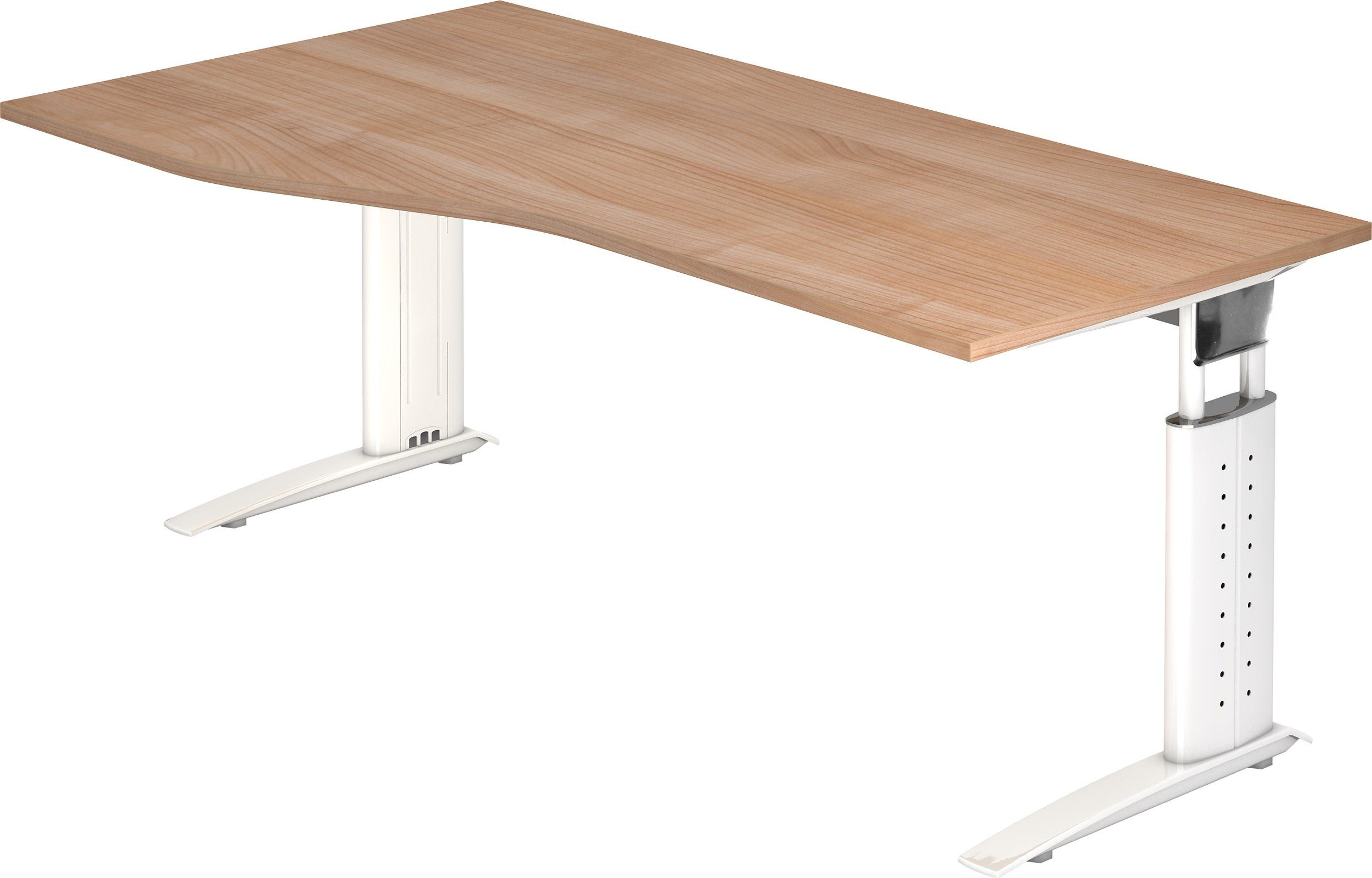 bümö Schreibtisch Weiß Gestell: Freiform: x 100 Serie-U, - cm - Nussbaum 180 Schreibtisch Dekor