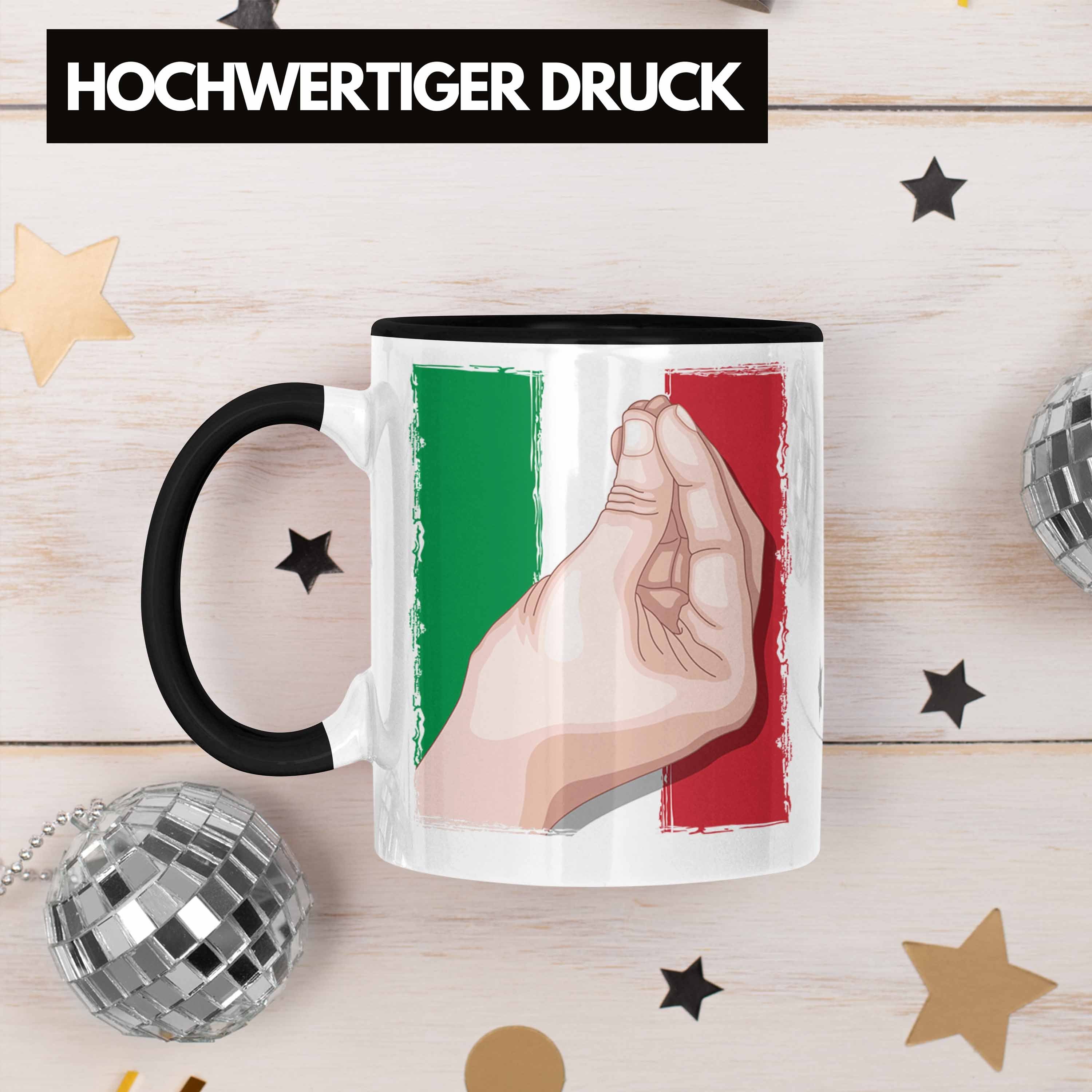Trendation Tasse Tasse Italien Flagge Handbewegung Geschenk für Italien-Liebhaber