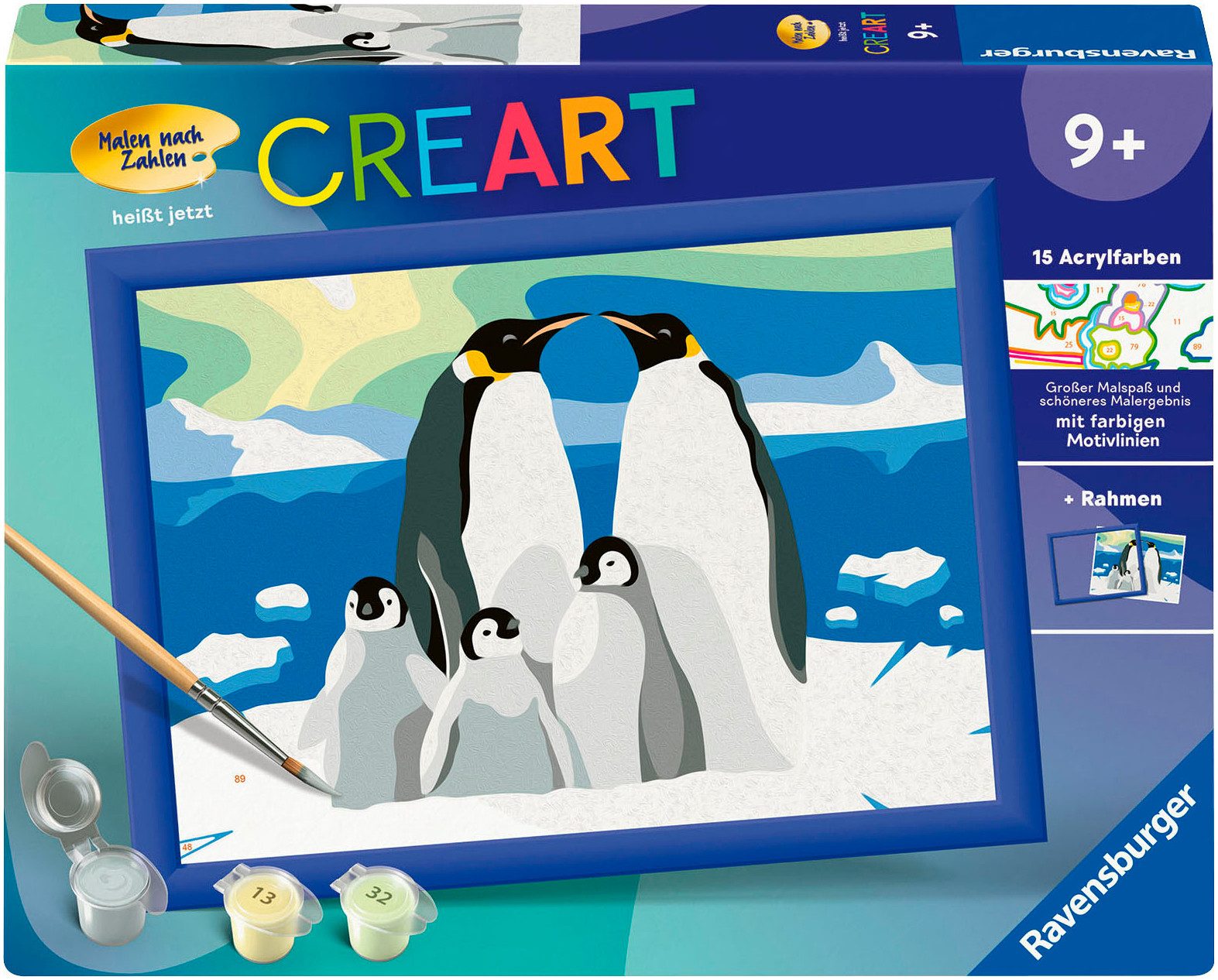 Ravensburger Malen nach Zahlen CreArt, Pinguin-Familie, Made in Europe