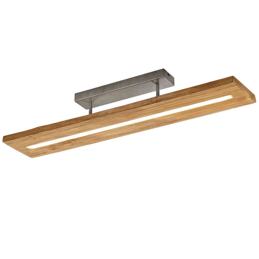 TRIO Leuchten LED Deckenleuchte, LED-Leuchtmittel fest verbaut, Warmweiß, Deckenleuchte Wohnzimmer Holz LED Schlafzimmerlampe
