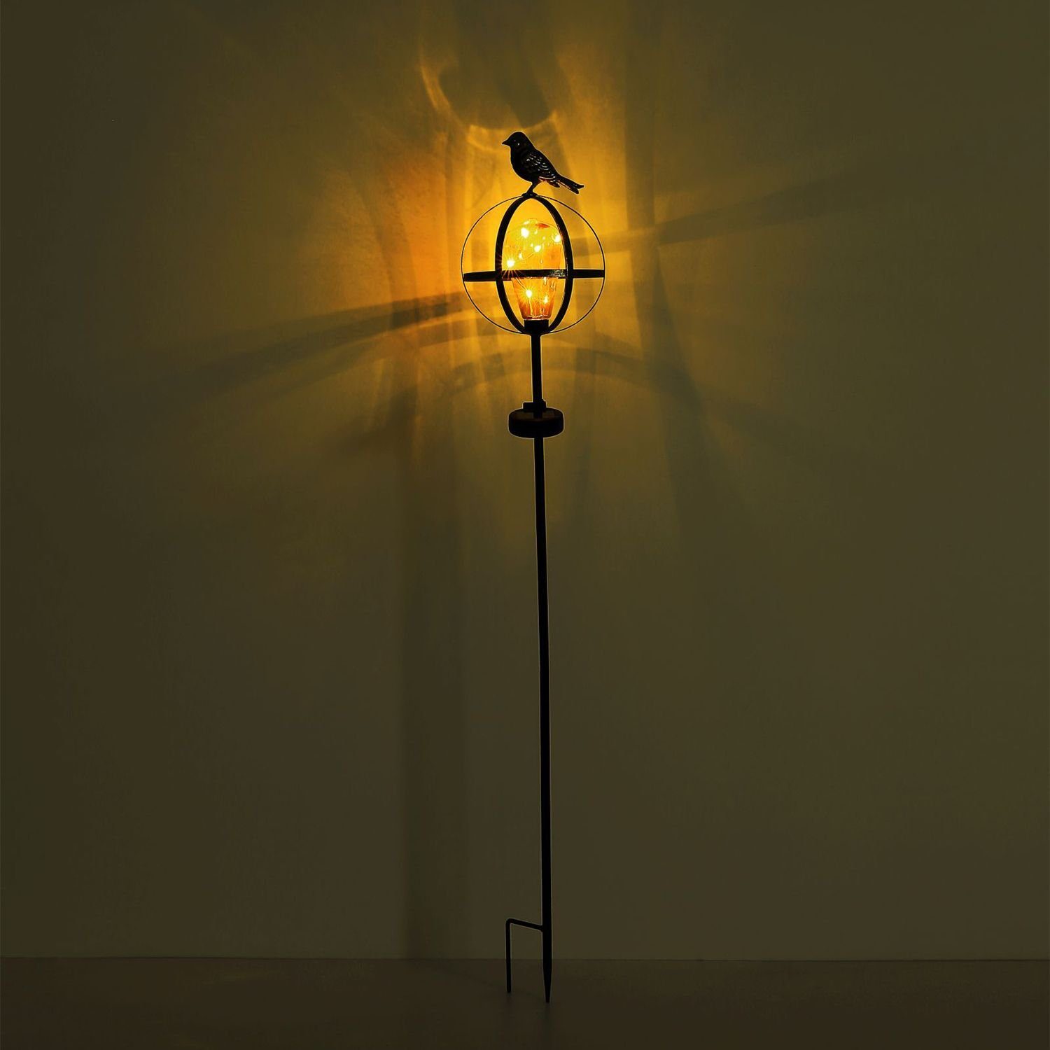 Solarleuchte Solarlampe Solarleuchte Garten Außenleuchte Vogel Stab 2er bmf-versand Außen Set LED