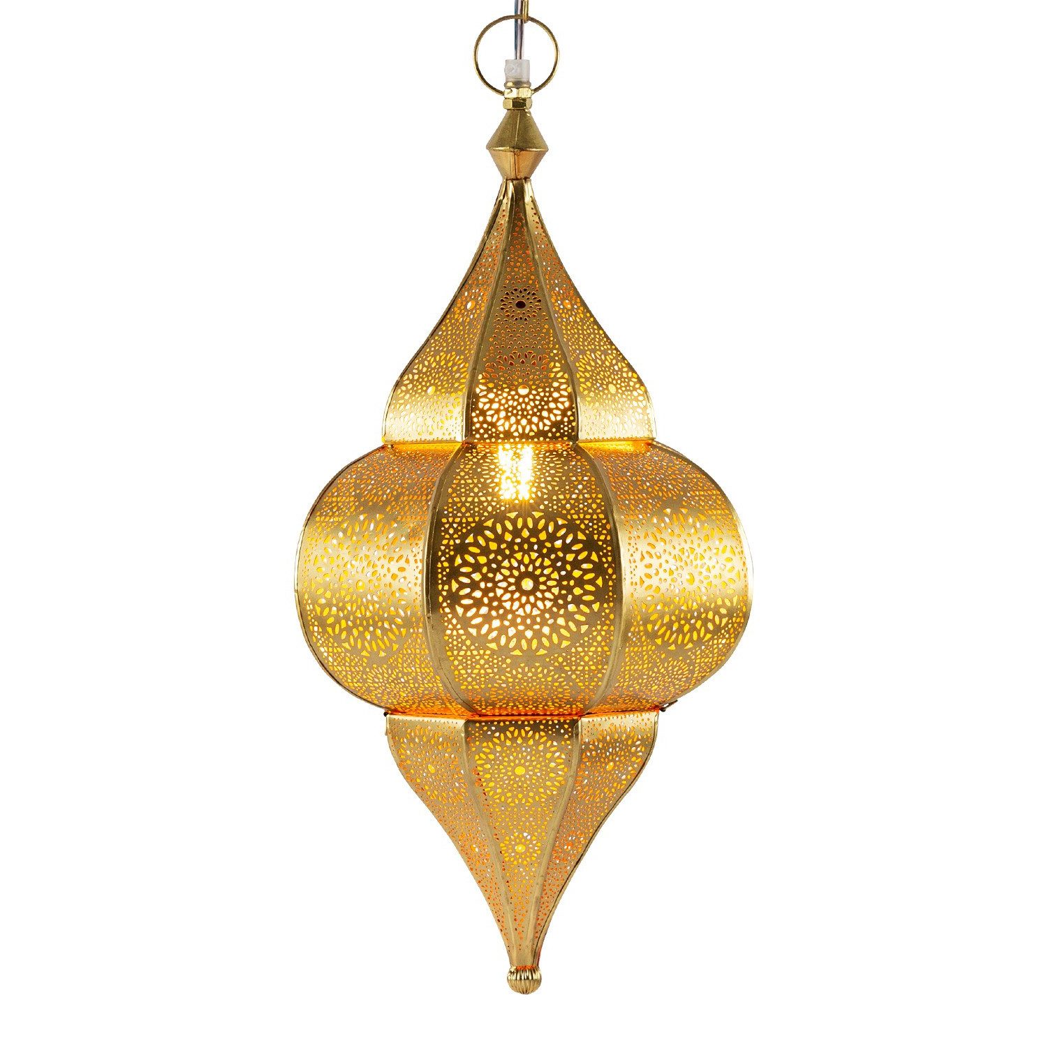 Marrakesch Orient & Mediterran Interior Pendelleuchte Hanglamp Lunar van metaal gemaakt, in een modern design, in goud 40 cm, Handarbeit