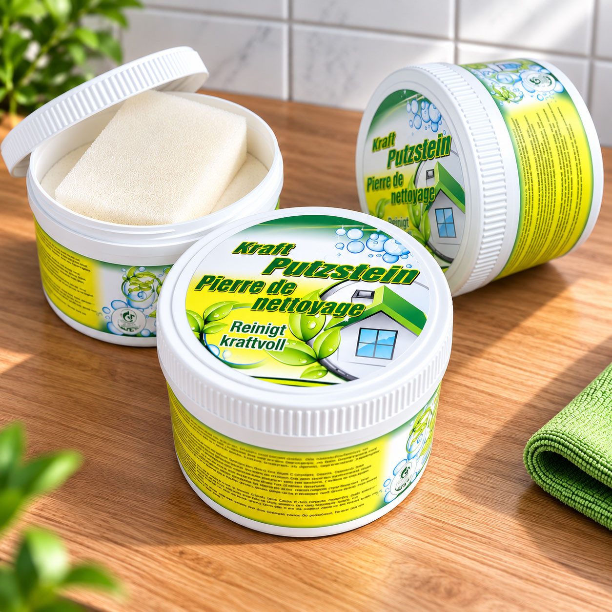 VABIONO 3x Putzstein à 450 g – Universalreiniger für Küche, Bad & Metall Putzstein (Reinigen • Polieren • Pflegen - Kostenloser Versand)