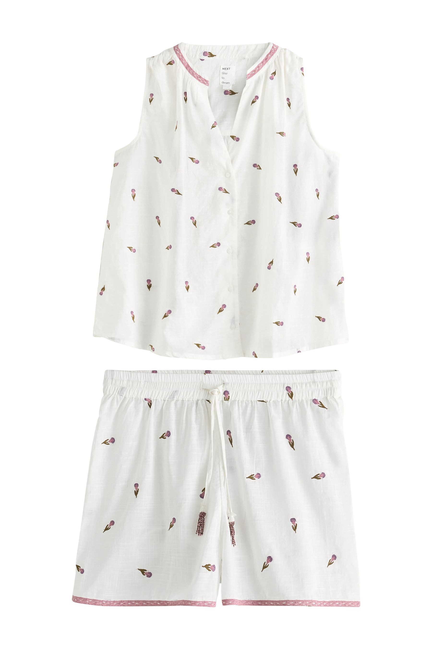 Next Pyjama Schlafanzug mit Trägertop aus Baumwolle (2 tlg)