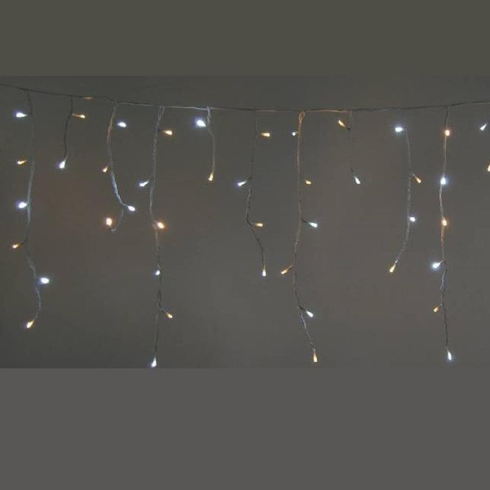 FHS LEDLichterkette, 480flammig, Eisregen Lichterkette 12m warmweiß kaltweiß Mix 480LED