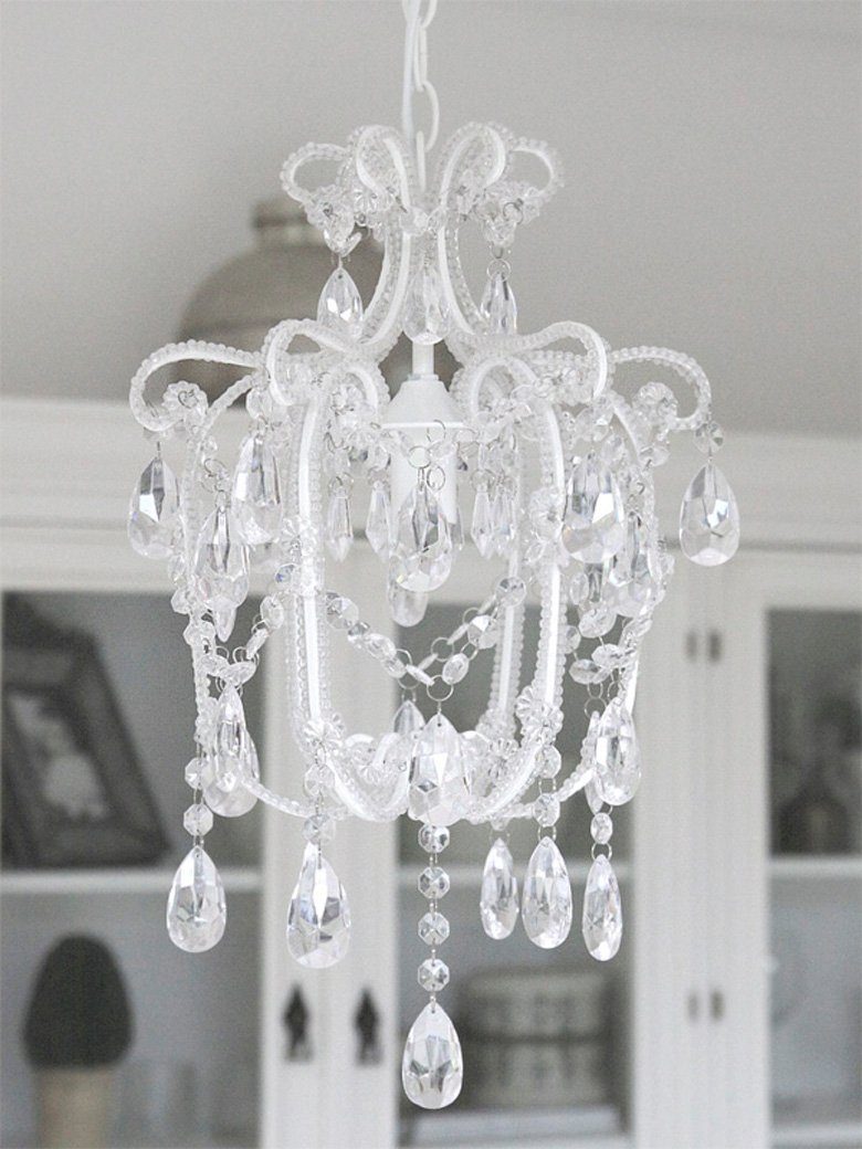 Grafelstein Kronleuchter Kleiner Kronleuchter SOPHIE einarmig weiß mit Kris günstig online kaufen