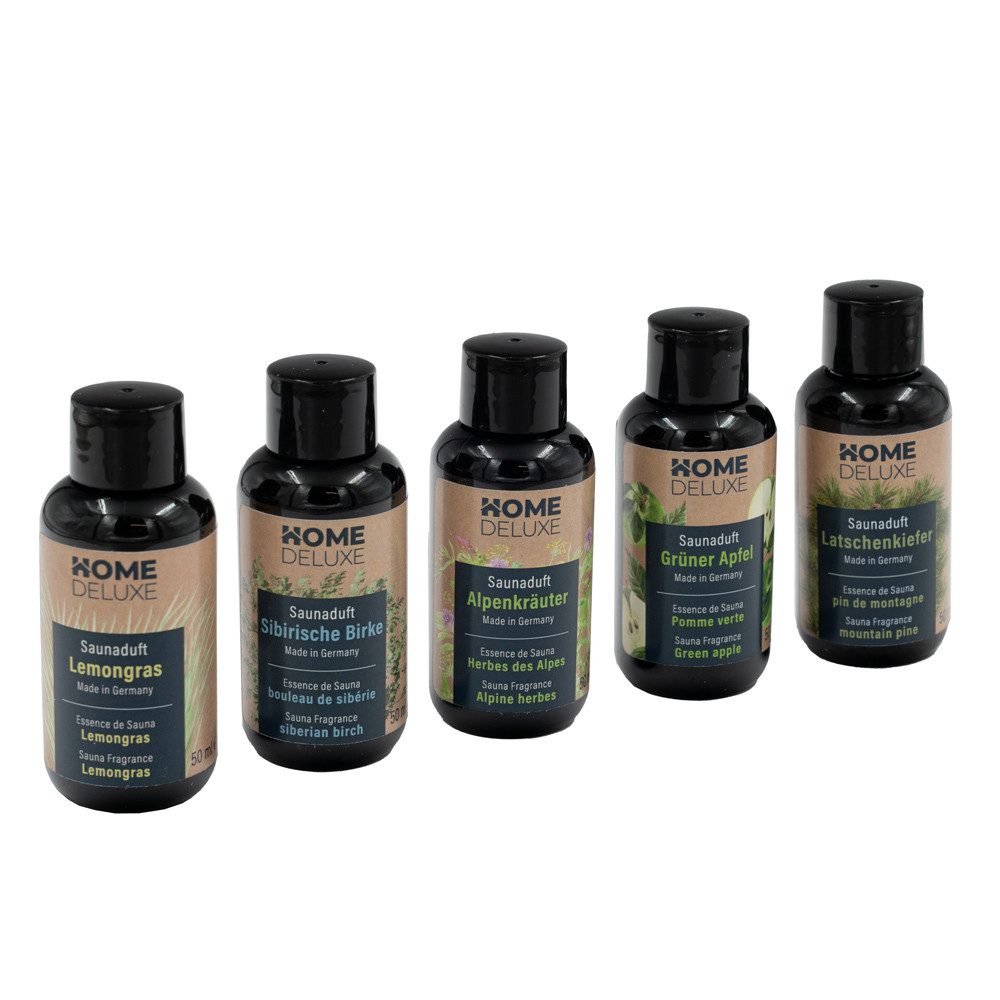 HOME DELUXE Sauna-Aufgussset Saunaduft 5er Set ZEN - Natürliche Balance (5-tlg) Duft Sauna Saunaaufguss Ausguss Saunakonzentrat