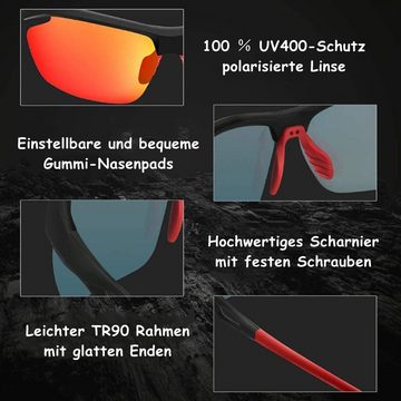 Elegear Fahrradbrille Fahrerbrille, (1), 100% Schutz vor UVA, UVB, UVC-Strahlen