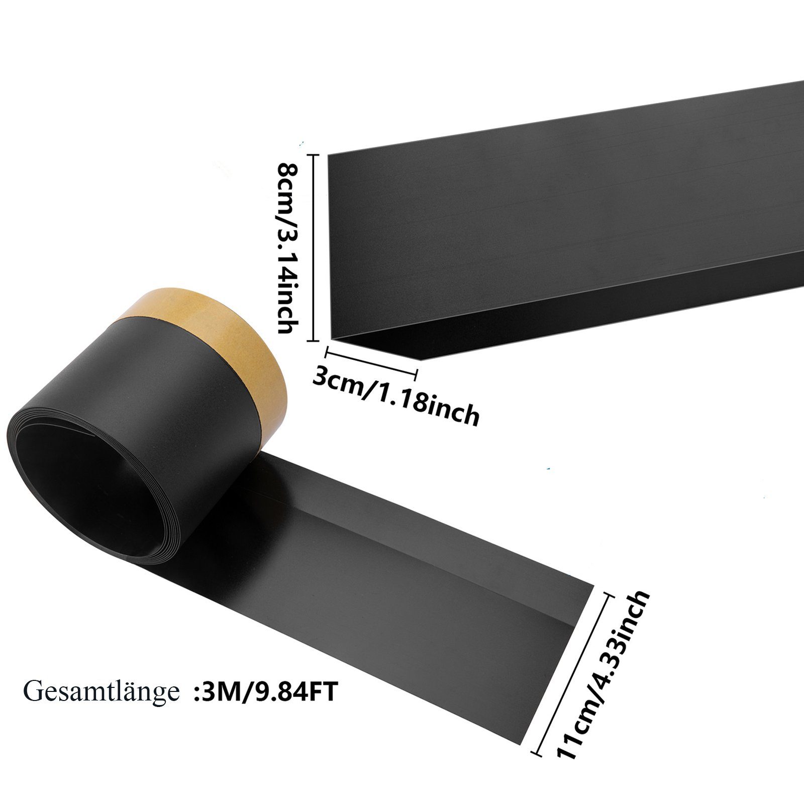 TWSOUL Klebestreifen PVC-Sofa-Stopper unter dem Selbstklebend Bett Spielzeug-Barriere 3mPVC-Sofa-Schallwand (klar)