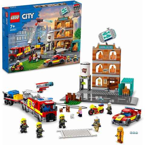 LEGO® Konstruktionsspielsteine Feuerwehreinsatz mit Löschtruppe (60321), LEGO® City, (766 St)