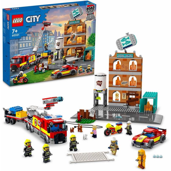 LEGO® Konstruktionsspielsteine Feuerwehreinsatz mit Löschtruppe (60321) LEGO® City (766 St)