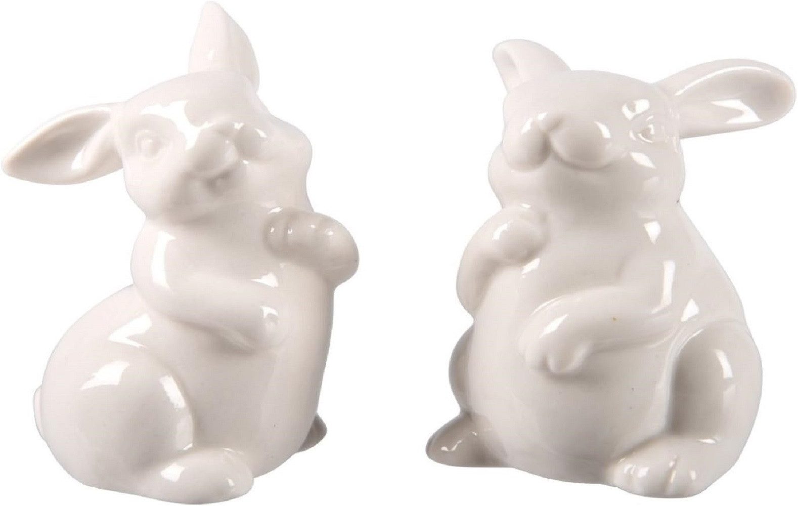 Kaemingk Osterfigur Porzellan Hase 2er-Set