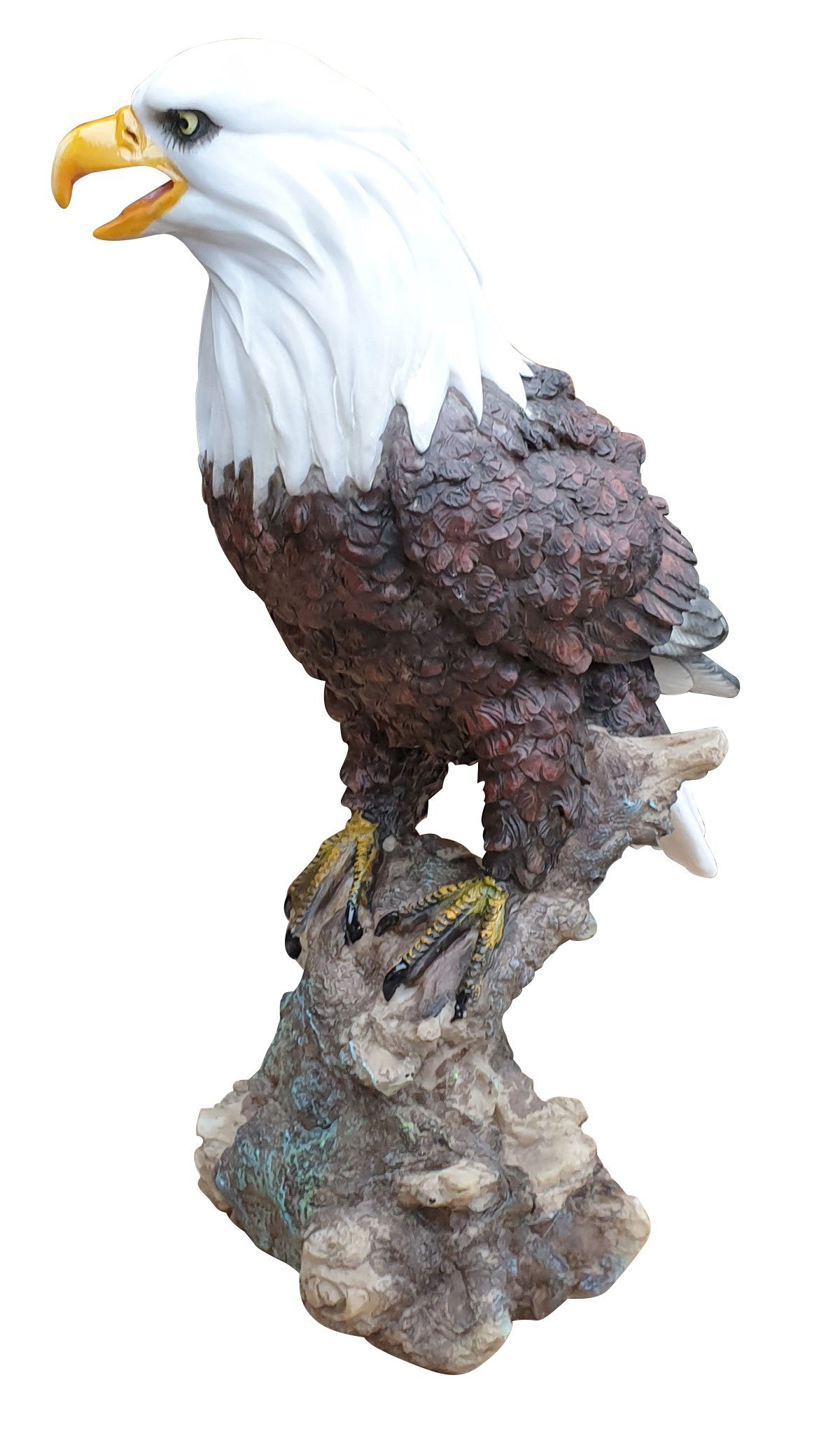 Fachhandel Plus Gartenfigur St), (1 Adler Fels, Tierfigur auf Weißkopfseeadler wetterbeständige