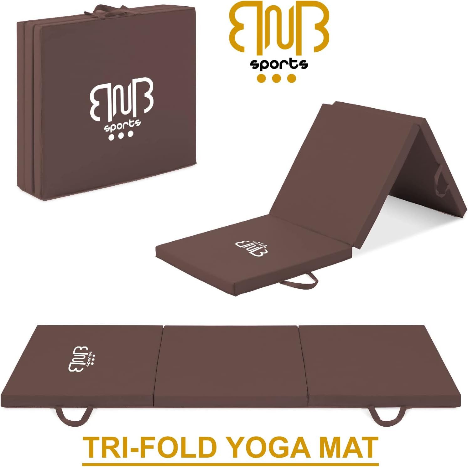 BNB SPORTS Sportmatte Premium Tri-Folding Thick Gymnastic Mat & Home Sports