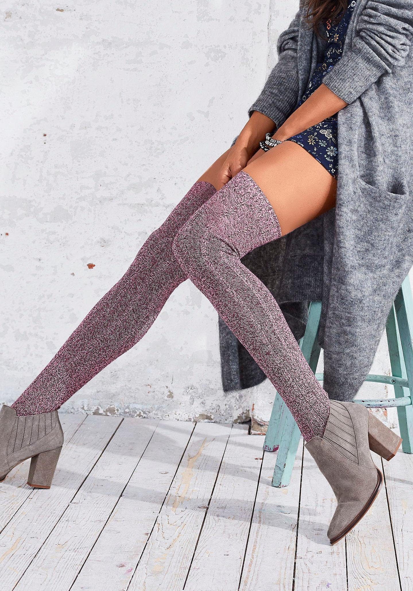 Lavana Overknees (Packung, 2-Paar) in Melangequalität