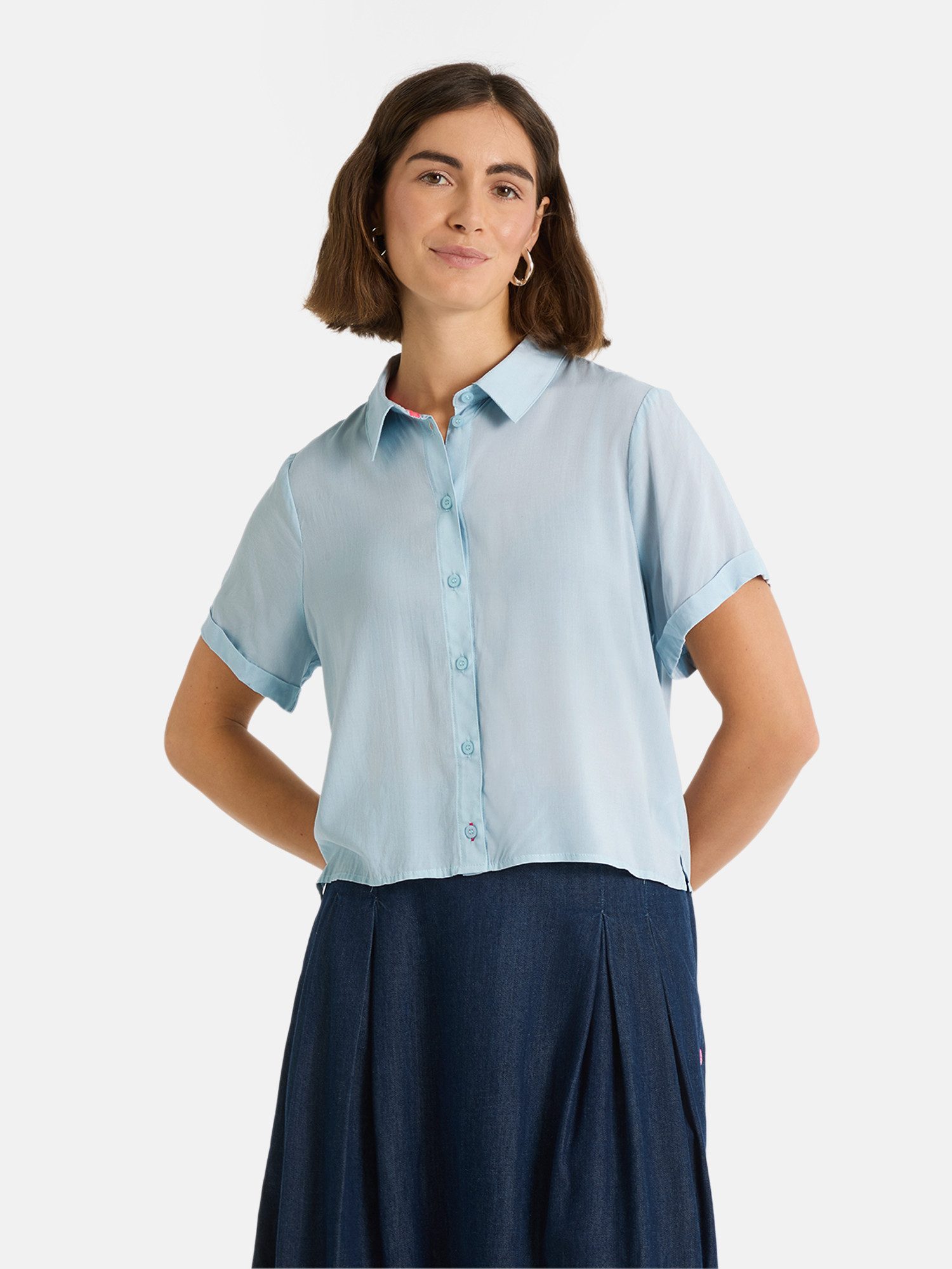 Lieblingsstück Hemdbluse RulaEP mit Umschlagsaum an den Ärmeln, lockerer Fit