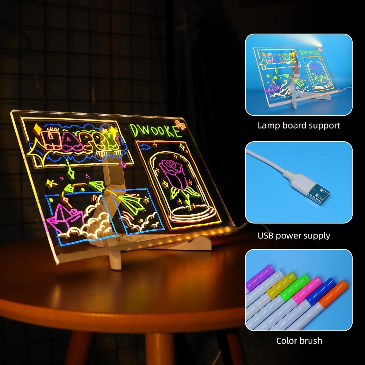 RWEUOQ Memoboard LED-Nachrichtentafel mit 7-Farben-Stift und günstig online kaufen